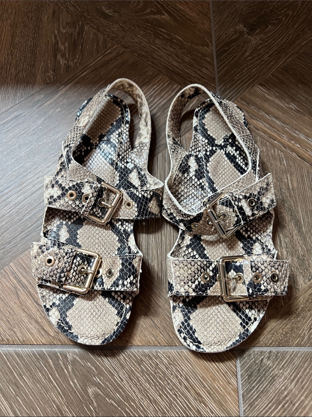 Jamie Haller Double Buckle Sandal snake-effect leather sandals